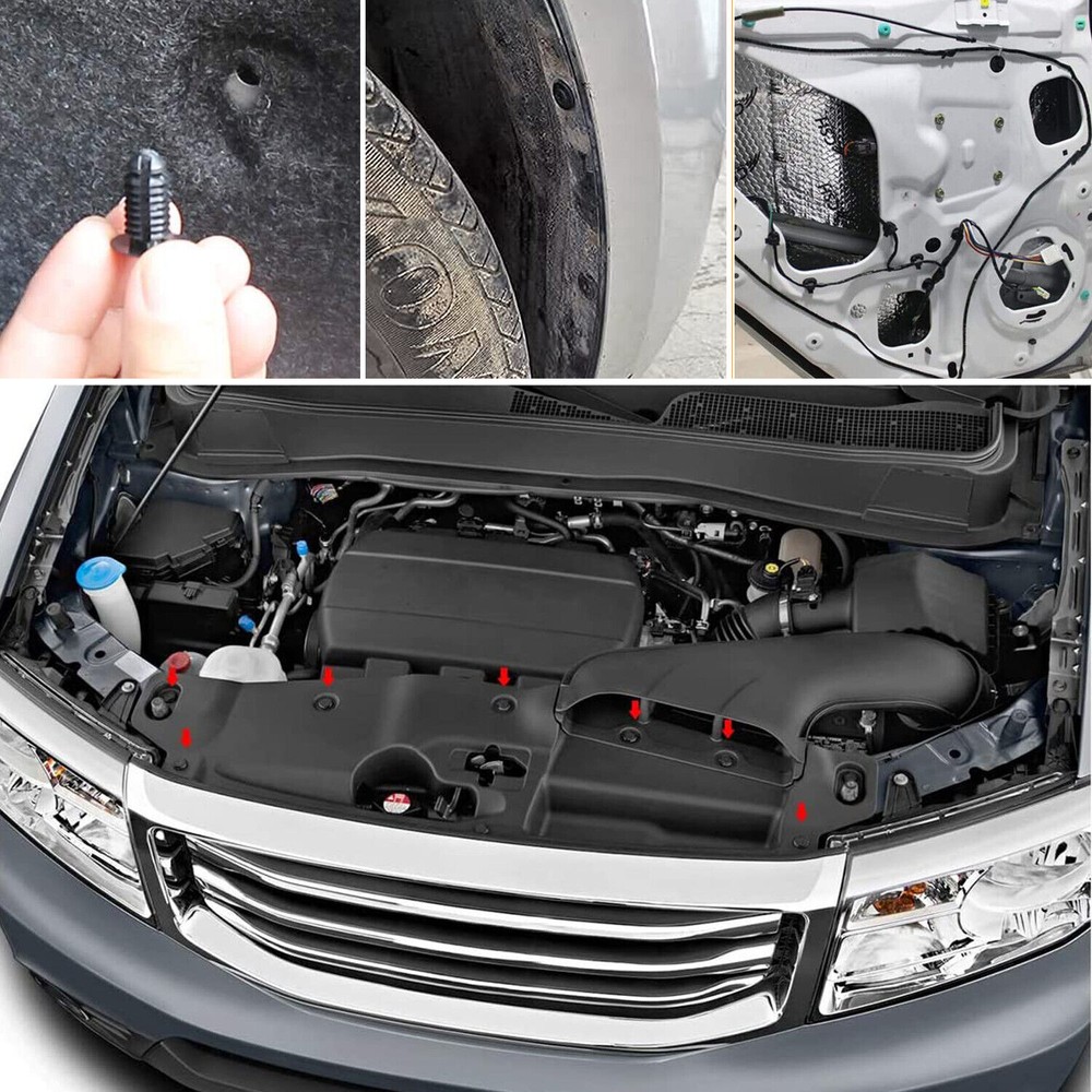 6size 100pc Clip Trim Car Rivet Bumper Door Panel Retainer Fastener Kit