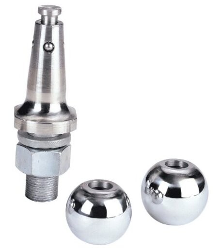 "Interchangable 1 7/8"" and 2"" Hitch Ball Kit", chrome (74307)