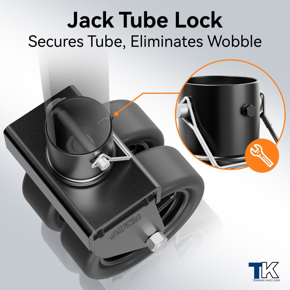 2500lbs Dual 6" Swivel Jack Trailer Caster with Reinforced Bracket&Spoked Wheels