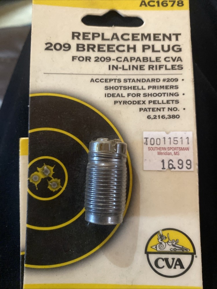 CVA Replacement 209 Breech Plug AC1678 NEW