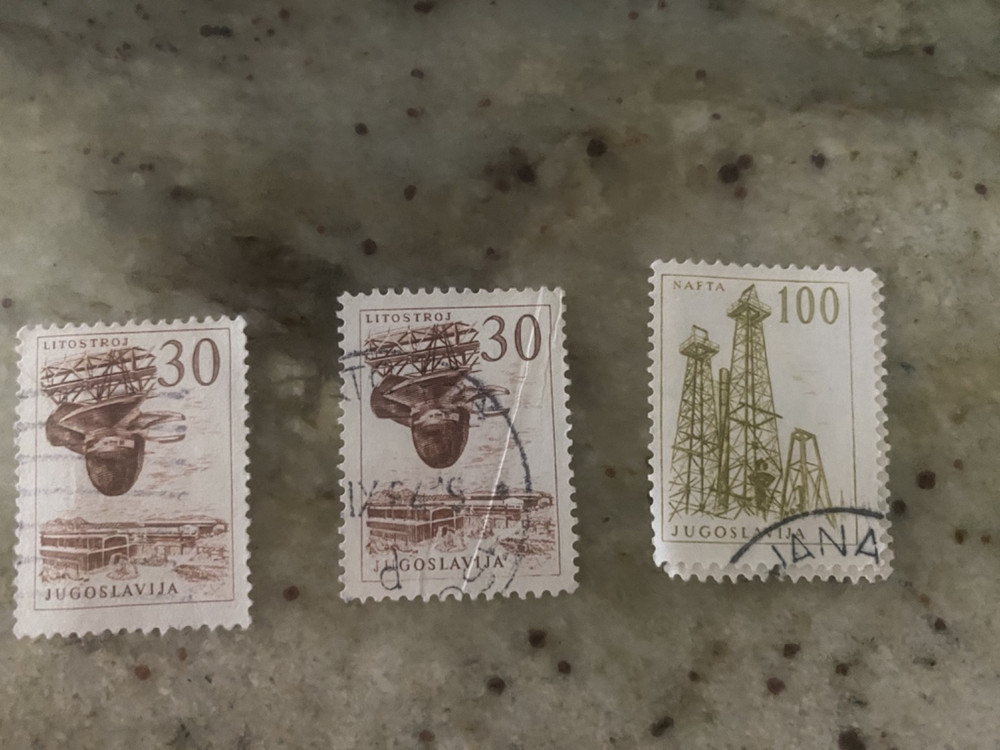 Three Yugoslavia Stamps Circulated, ca 1970