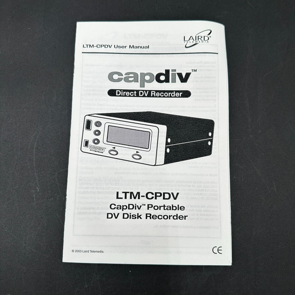 User Manual Laird Capdiv Direct DV Recorder LTM-CPDV