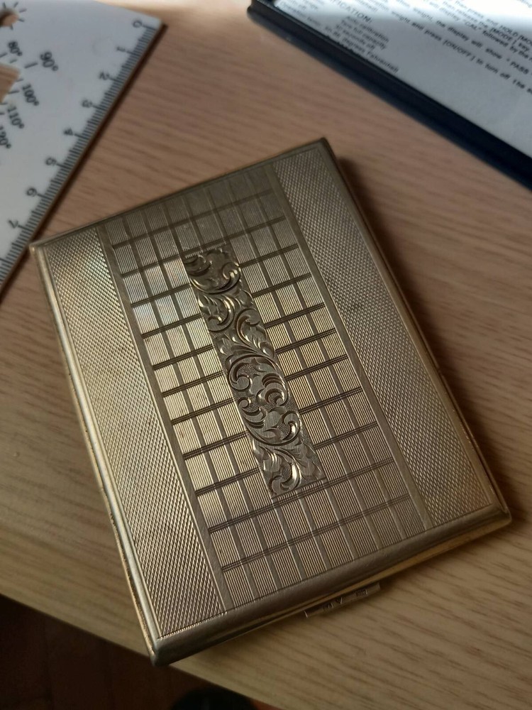 vintage cigarette case. 900 silver.