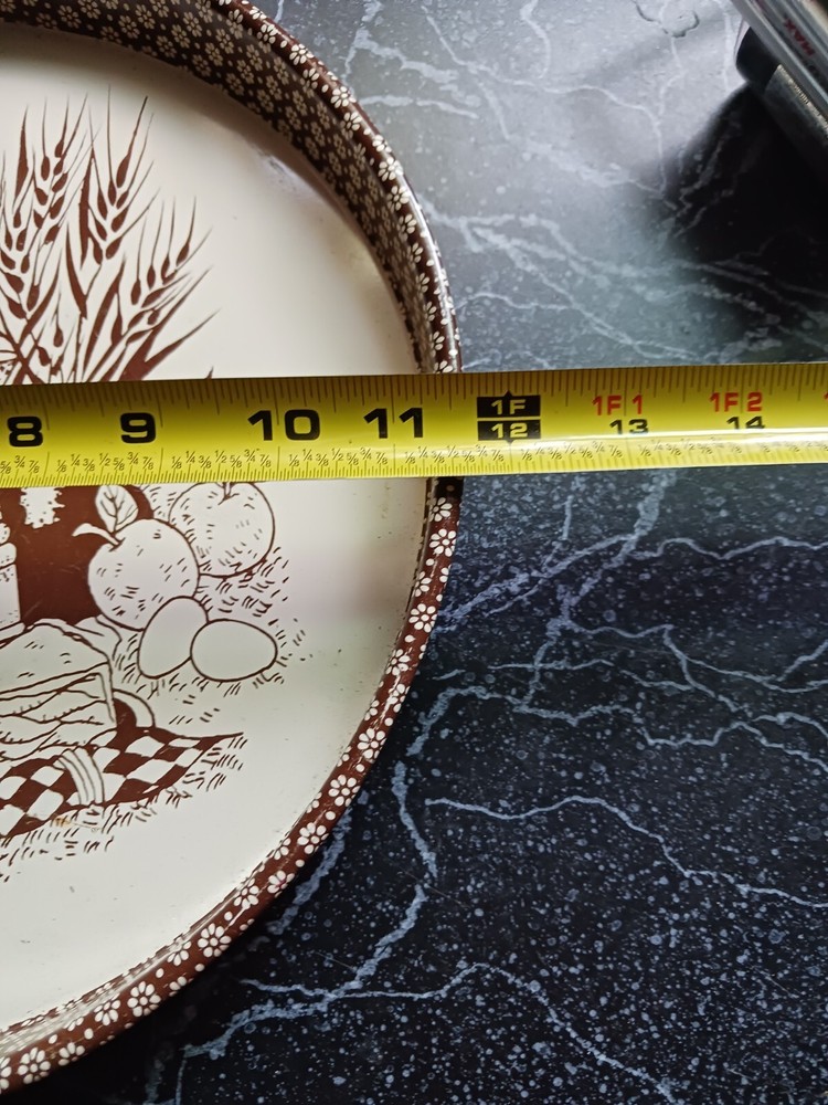 Tin Circle Tray Kitchen Decor White And Brown