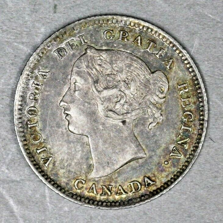 Canada 1897 Silver 5 Cent Original AU A3170