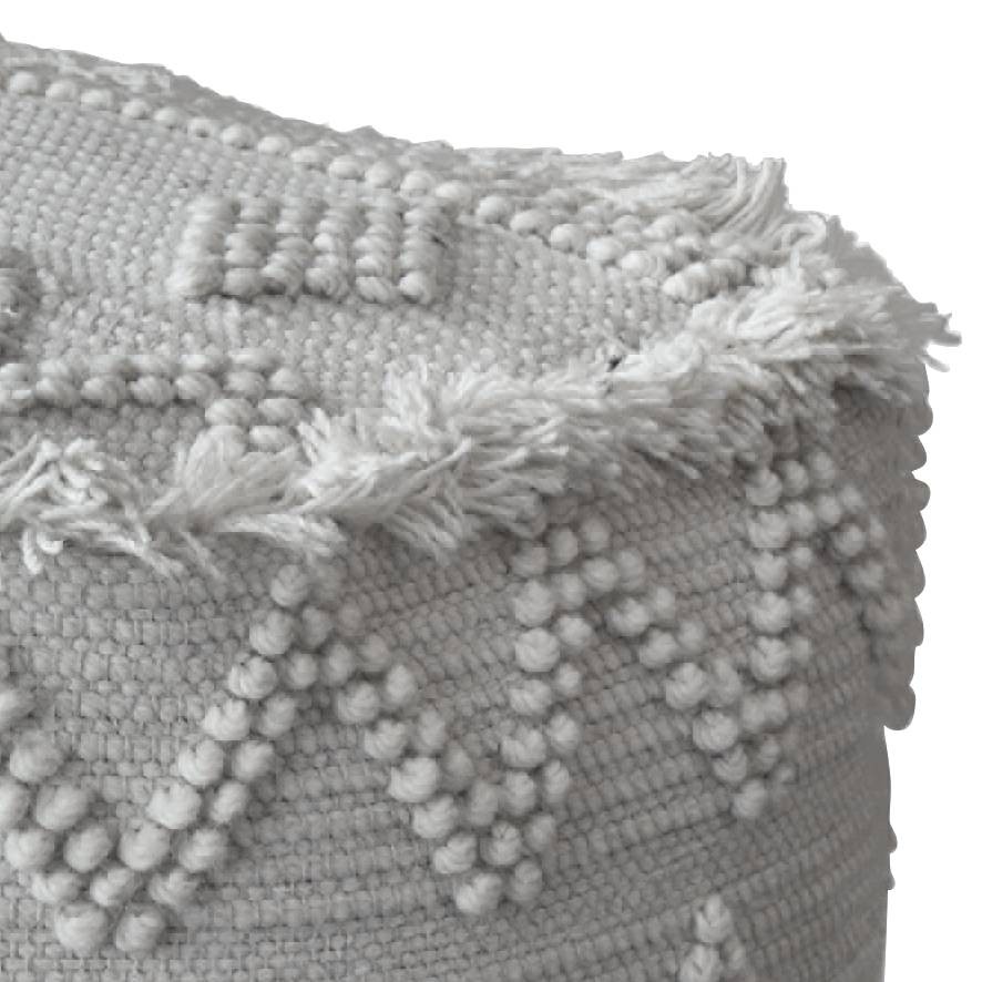 Uttermost Uriah White Ivory Wool Pouf Ottoman