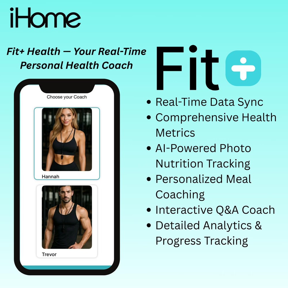iHome Smart Bluetooth Digital Battery Powered Scale, Black