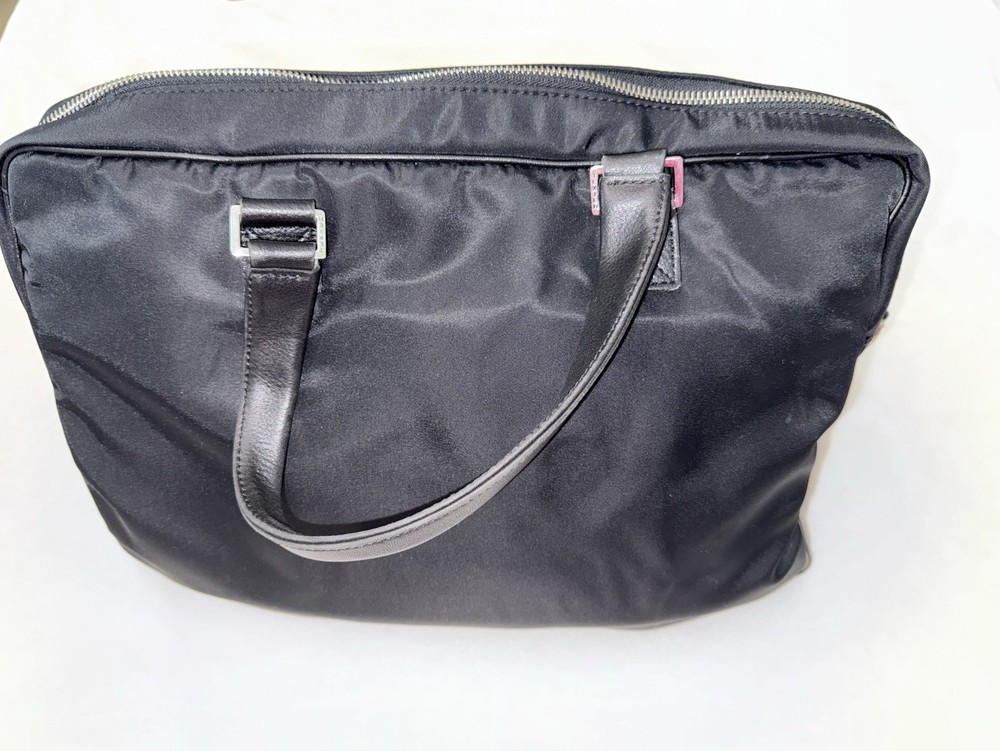 Texier Nylon Laptop Computer Bag Tote Multicolor Stripe Pockets Shoulder Work