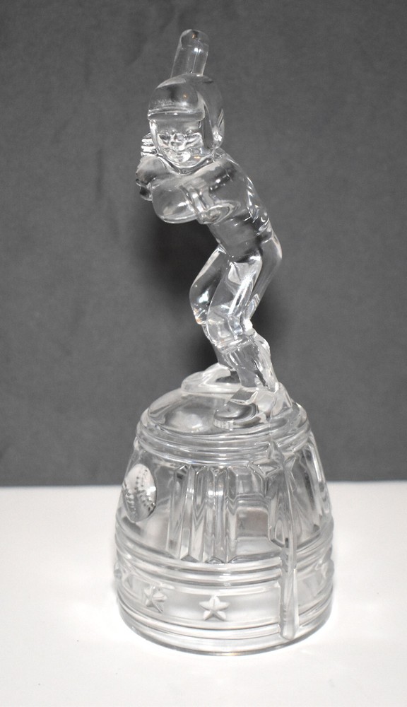 RARE Vintage Clear Glass Baseball Player Batter Candy Container
