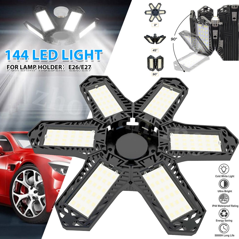 12000000LM LED Garage Light Super Bright Work Shop Ceiling Light Deformable HJ