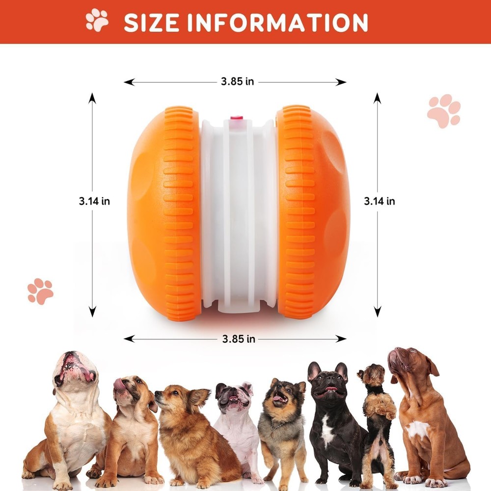 Interactive Dog Toy Electric Rolling Rope Motion Activated Orange for Boredom