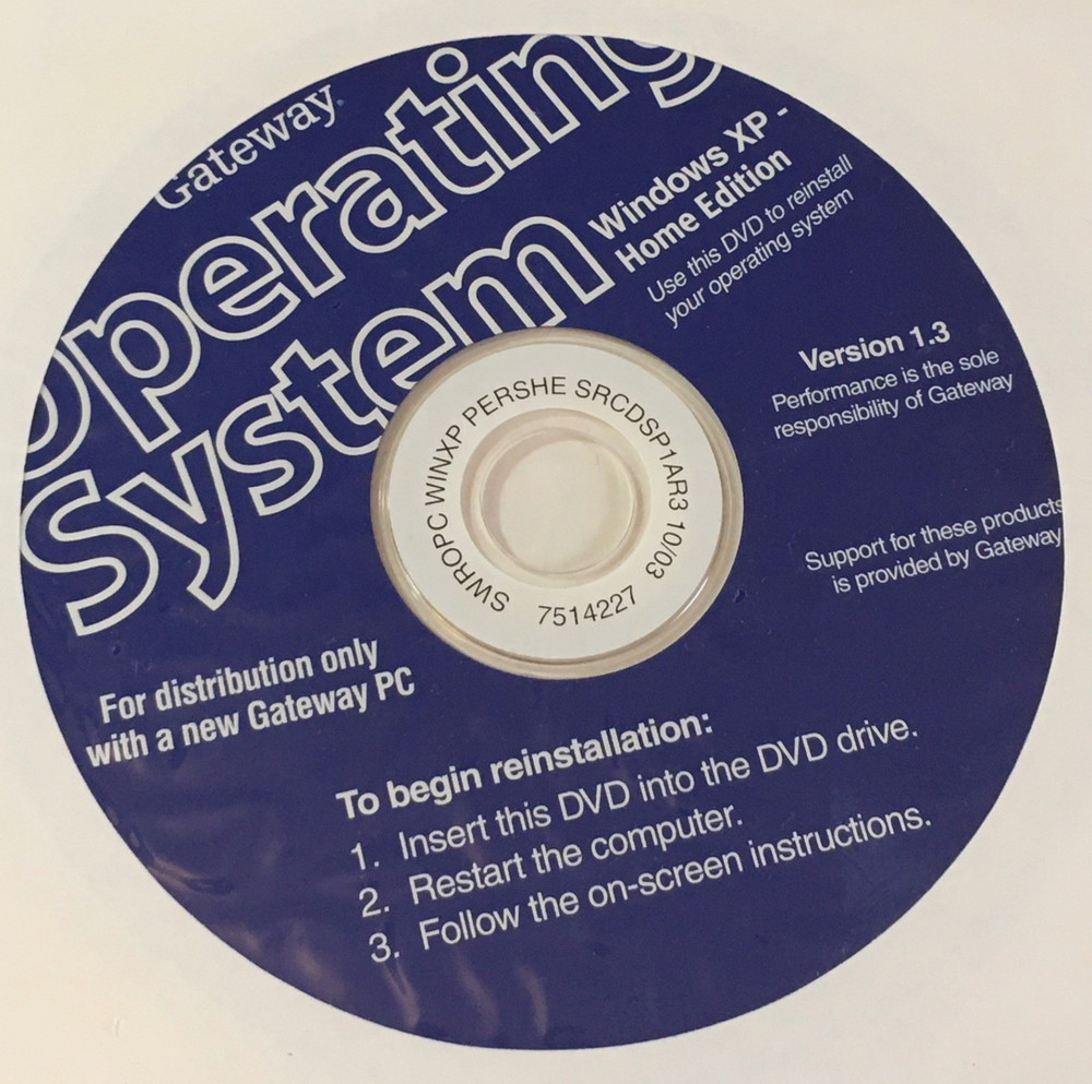 NIP Windows XP Home Edition Operating System DVD v1.3