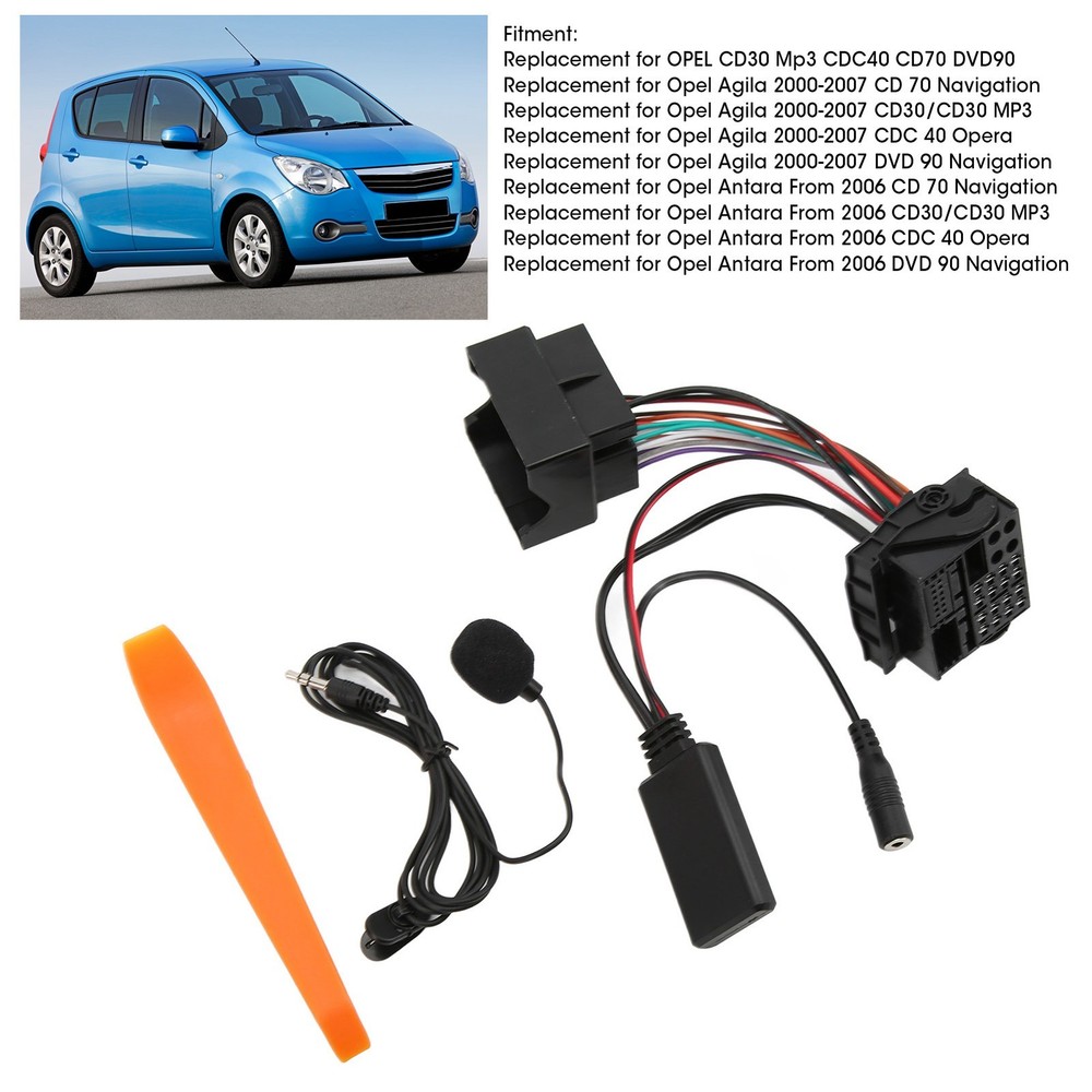 Bluetooth5.0 AUX IN Adapter 12Pin Handsfree Microphone Replacement For CD30