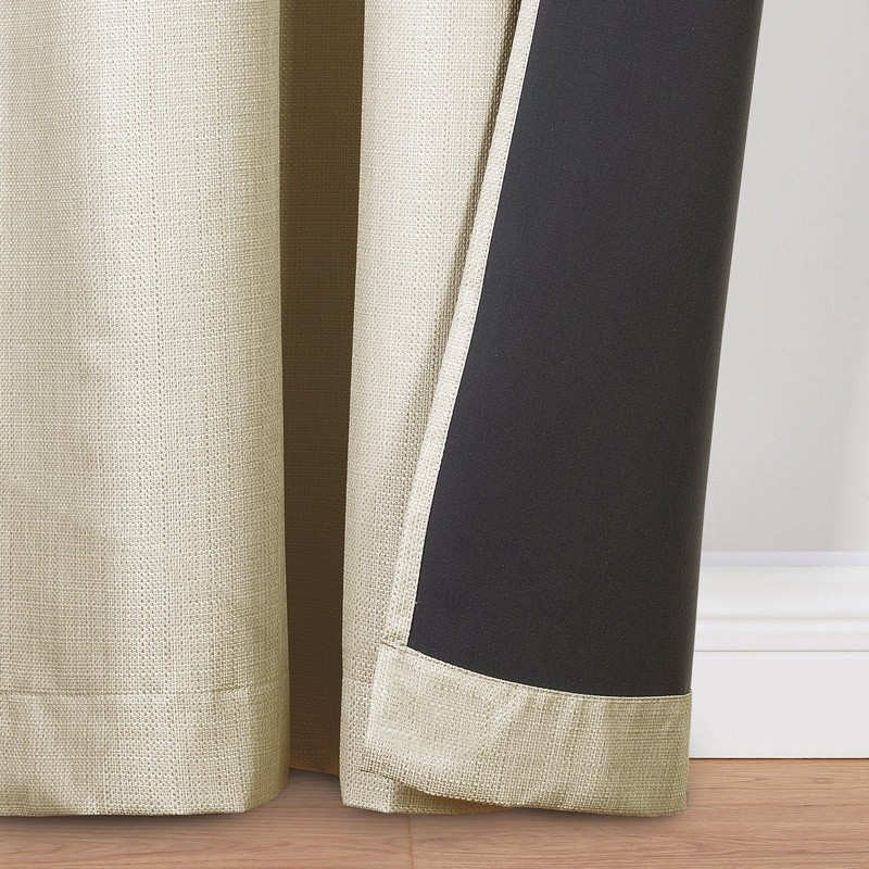 Textured 100% Blackout Indoor Curtains 2 Pack Pan
