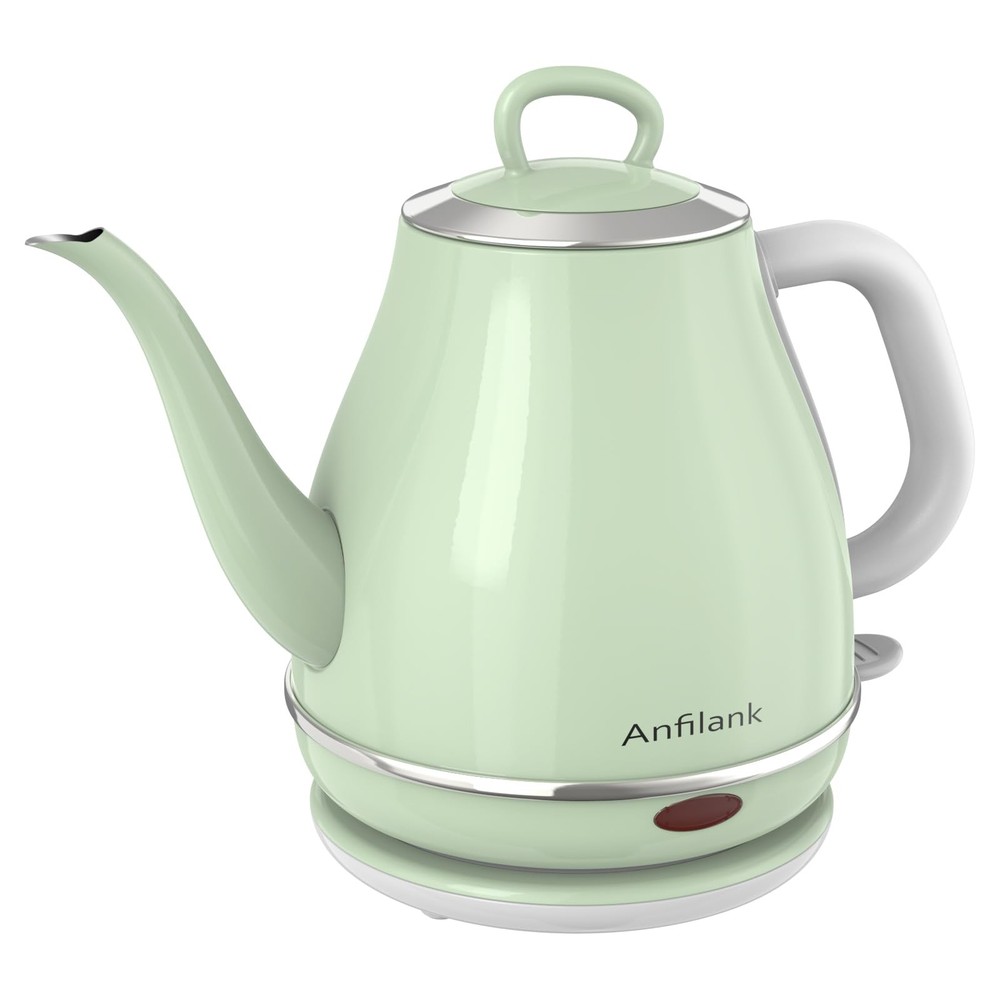 Electric Gooseneck Kettle, 1L 1500WFast Boil, 100% Stainless Steel BPA Free P...