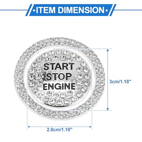 Car Push Start Button Cover, Engine Push Button Protection Cover White