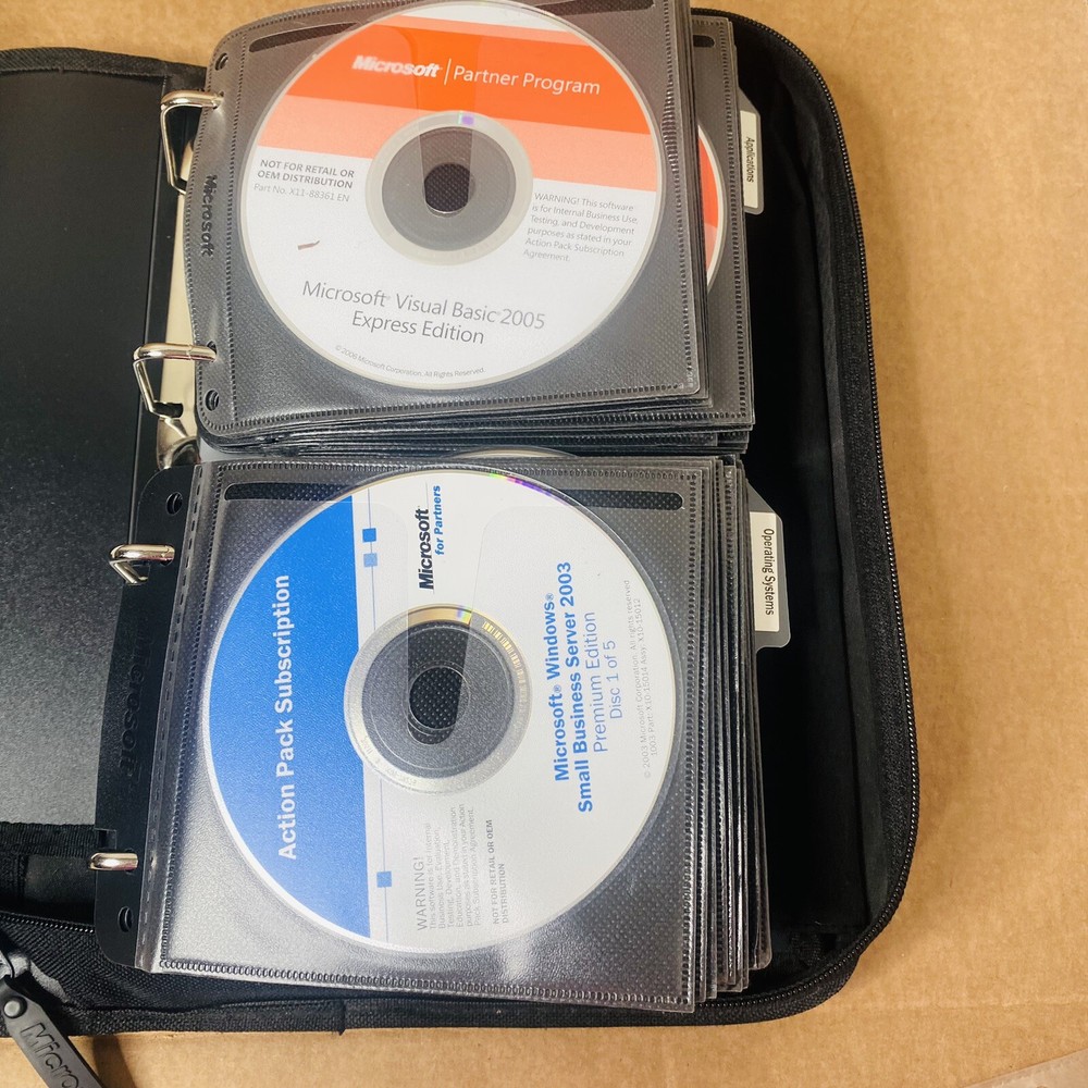 Microsoft Action Pack Subscription Partner Program Vtg Software + Key 100 Disks