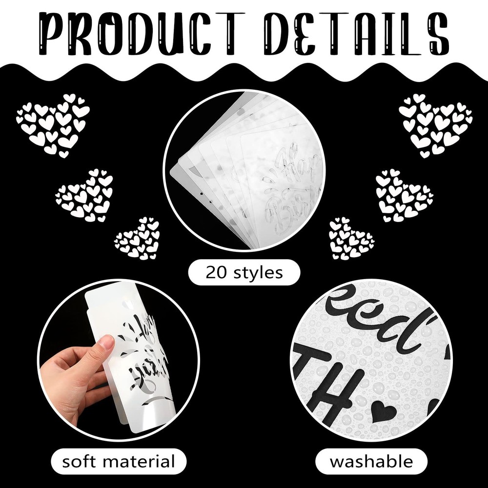 20 Pieces Bread Stencils Artisan Bread Stencil Baking Stencil Set Cook Stenci...