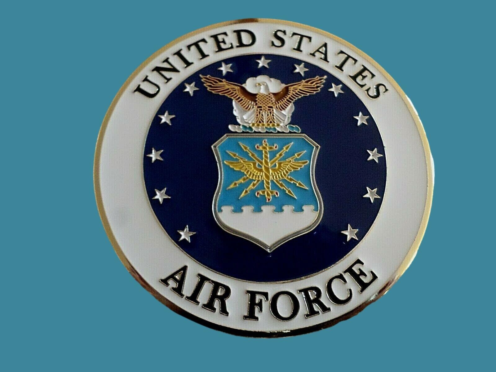 AIR FORCE AUTOMOBILE GRILL BADGE ALL WEATHER EMBLEM AUTO HOME MEDALLION