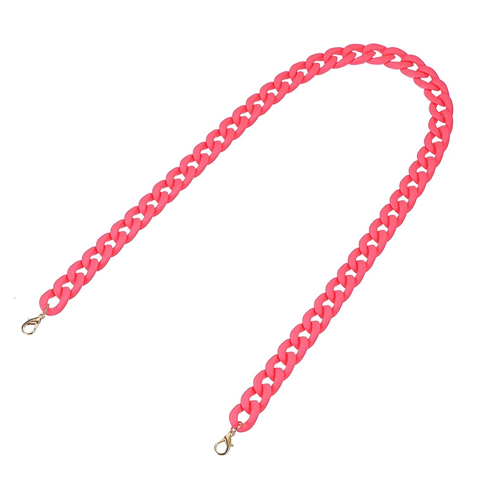Acrylic Purse Strap,35.4" Matte Bag Chain Replacement Fluorescent Rose Red