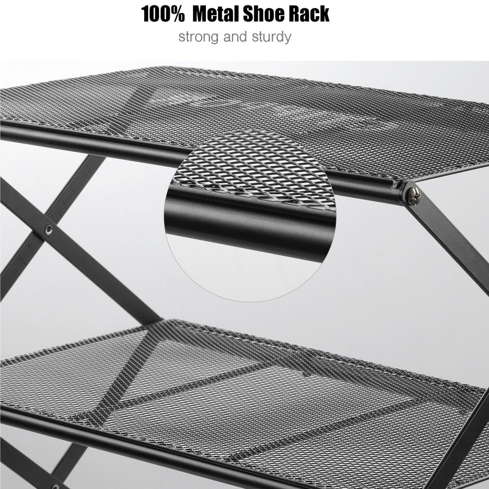 Shoe Rack for Entryway 5 Tier Foldable Shoe Rack Without Assembly Collapsible...