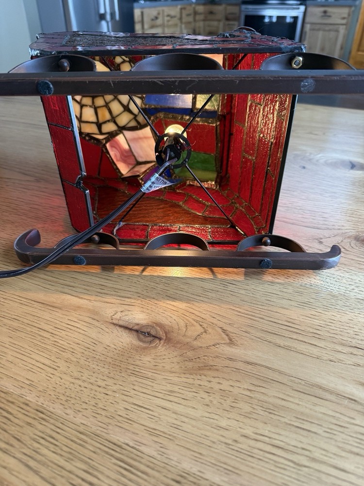 Tiffany Style Santa Sleigh Light