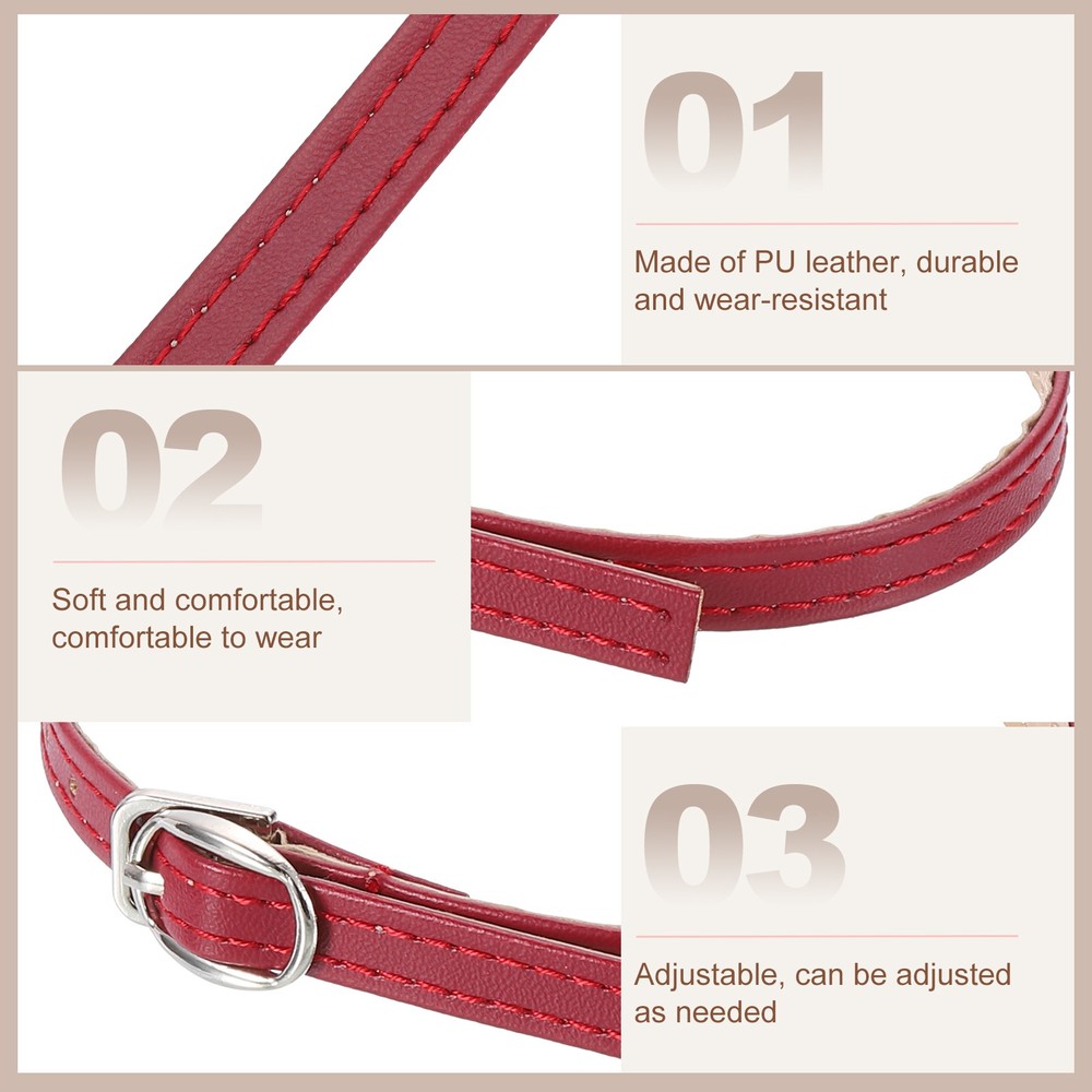 2 Pair Replacement Ankle Strap for Heels Shoe Bands, Matte Deep Red
