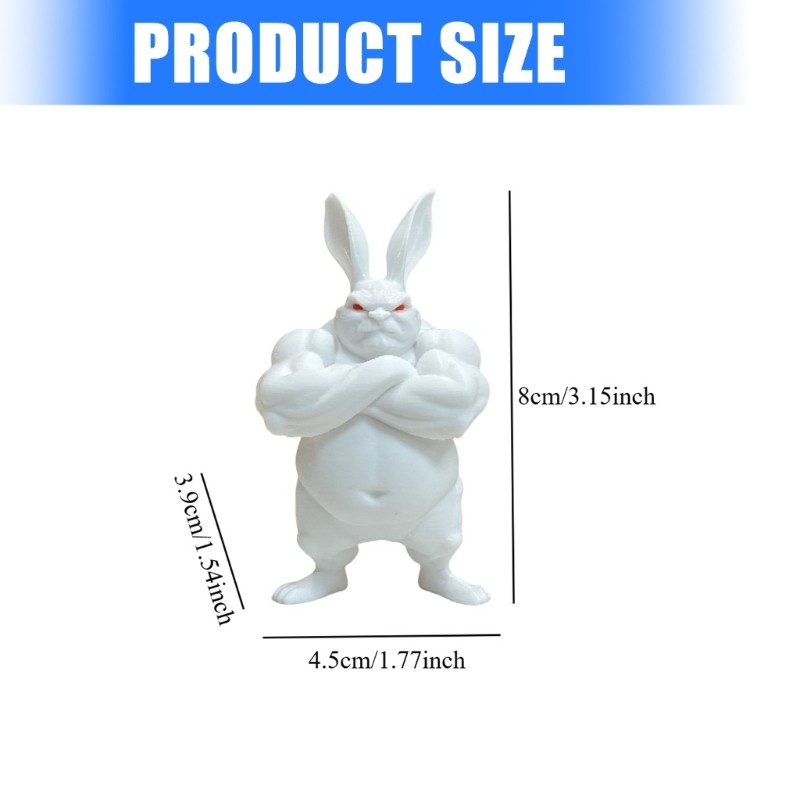 3D Printed Muscular Rabbit Statue Distinctive House Accent Easter Present Choice