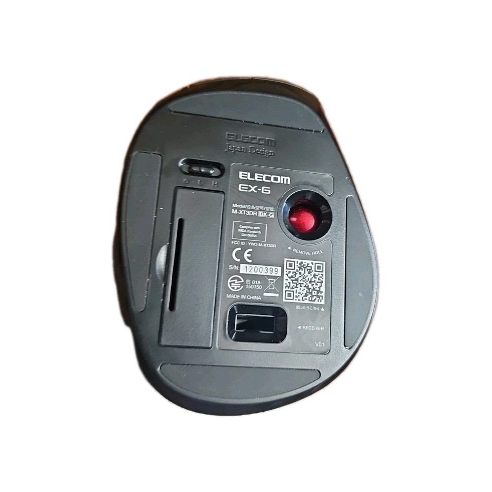 ELECOM EX-G Trackball Mouse M-XT4DRBK-G – NO Receiver – UNTESTED