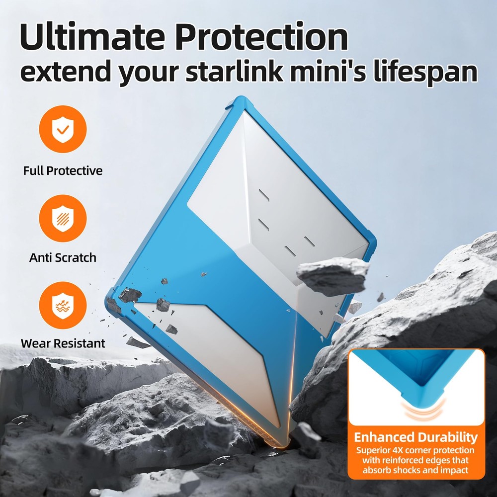 Starlink Mini Case Rugged Silicone Protective Cover Hexagonal Heat Dissipatio...