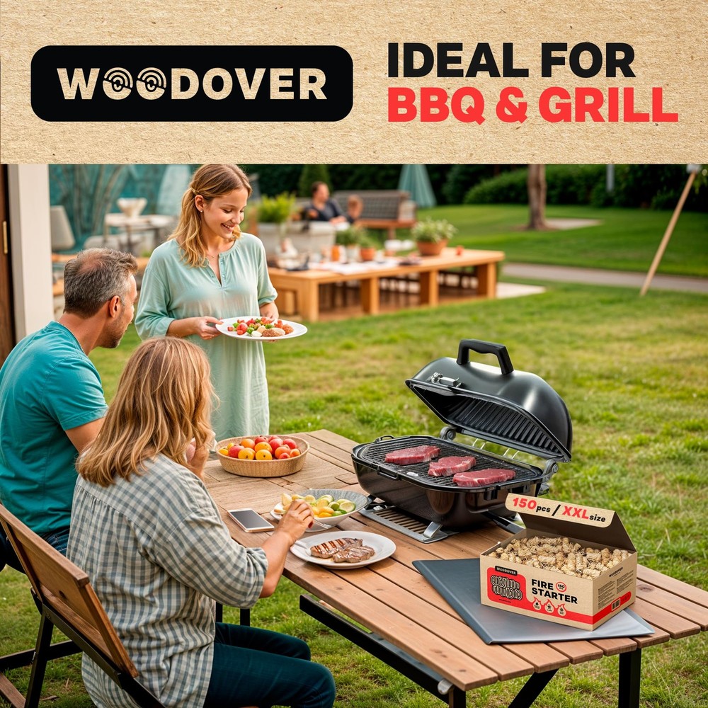 150 pcs Large Fire Starters for Fireplace, Natural Fire Starter for Campfires...