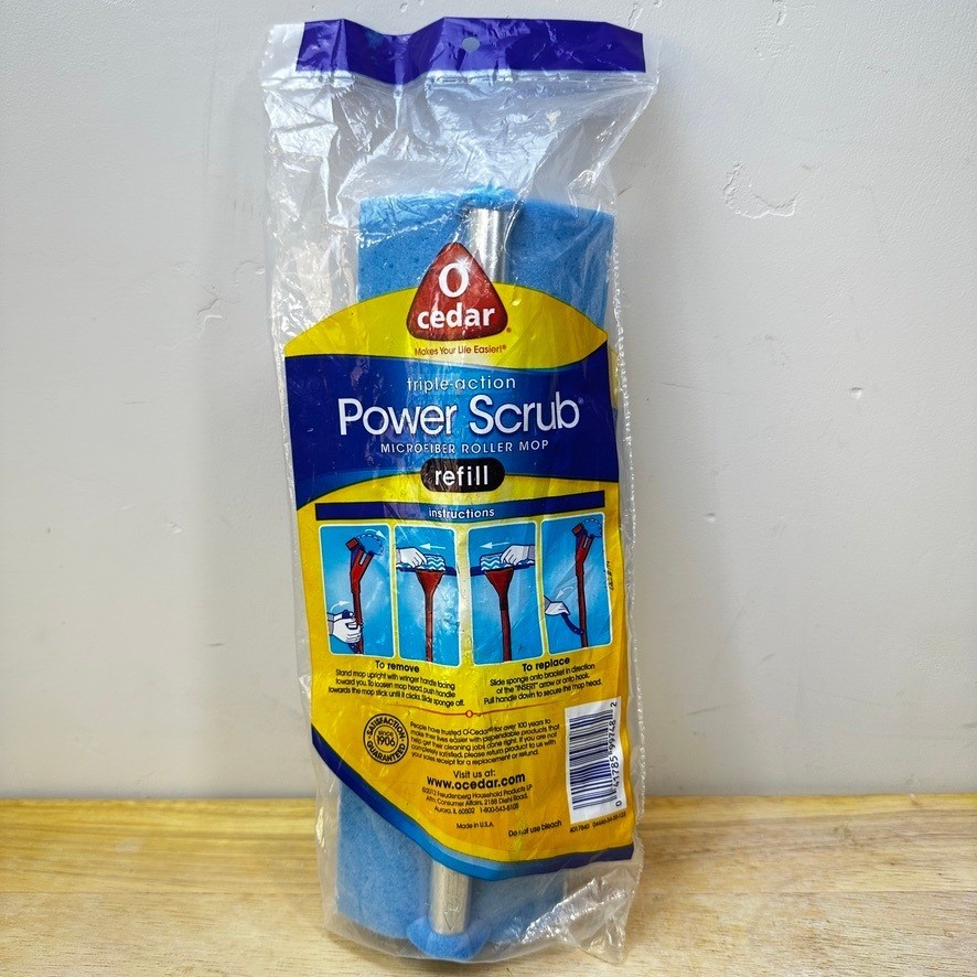 O Cedar Roller Mop Refill Power Scrub Microfiber Wave Sponge Triple-Action Clean
