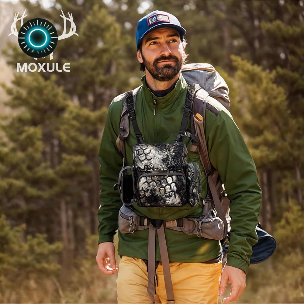 Binocular Harness Chest Pack: Waterproof Bino Case with Rangefinder Pocket for B