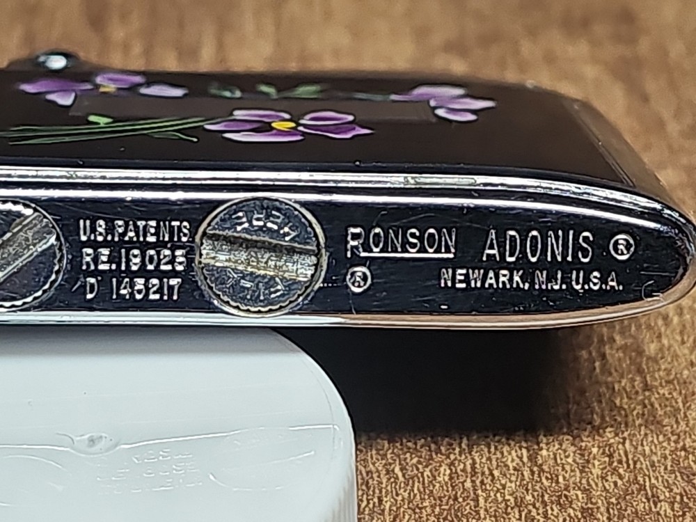 ronson adonis lighter Vintage Purple Flower