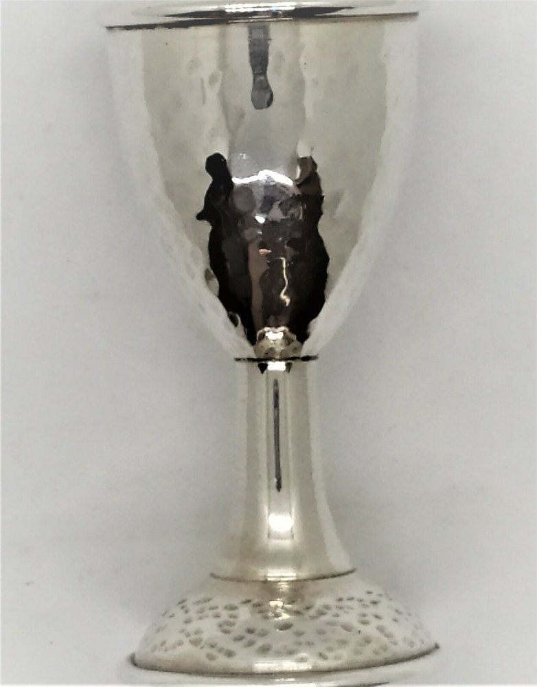 Sterling Silver Small Wine Cup Hammered handmade contemporary design