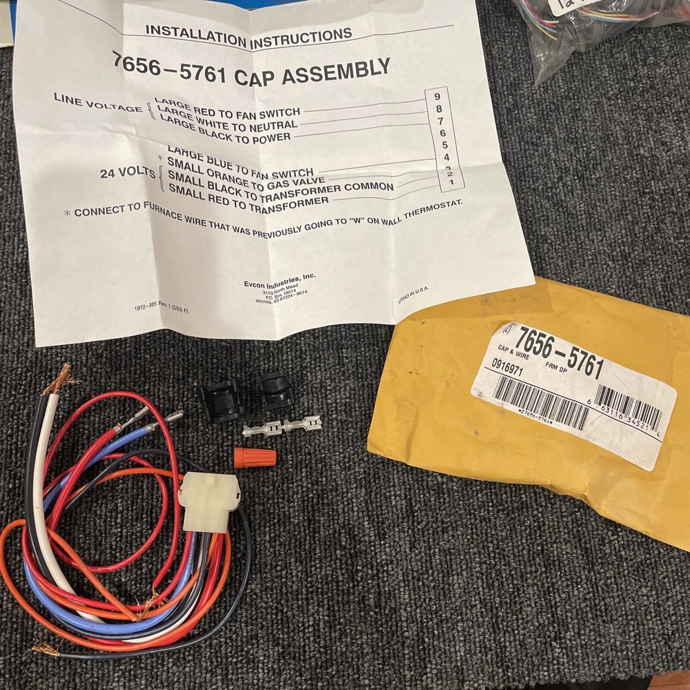 Evcon 7656-5761 Cap Assembly Model (z) 091697- FRM DP