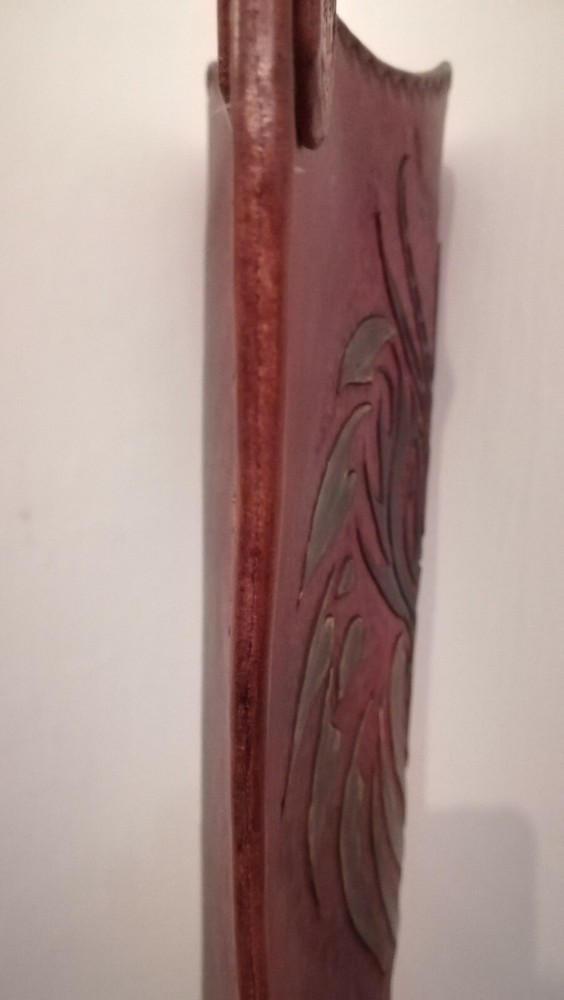 Handmade Dragon Engraved Leather Headlight. Archery.