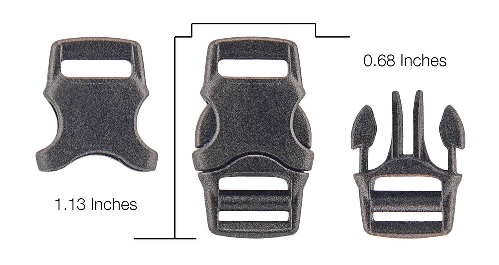 100 - 3/8 Inch Side Release Flat Plastic Buckle YKK