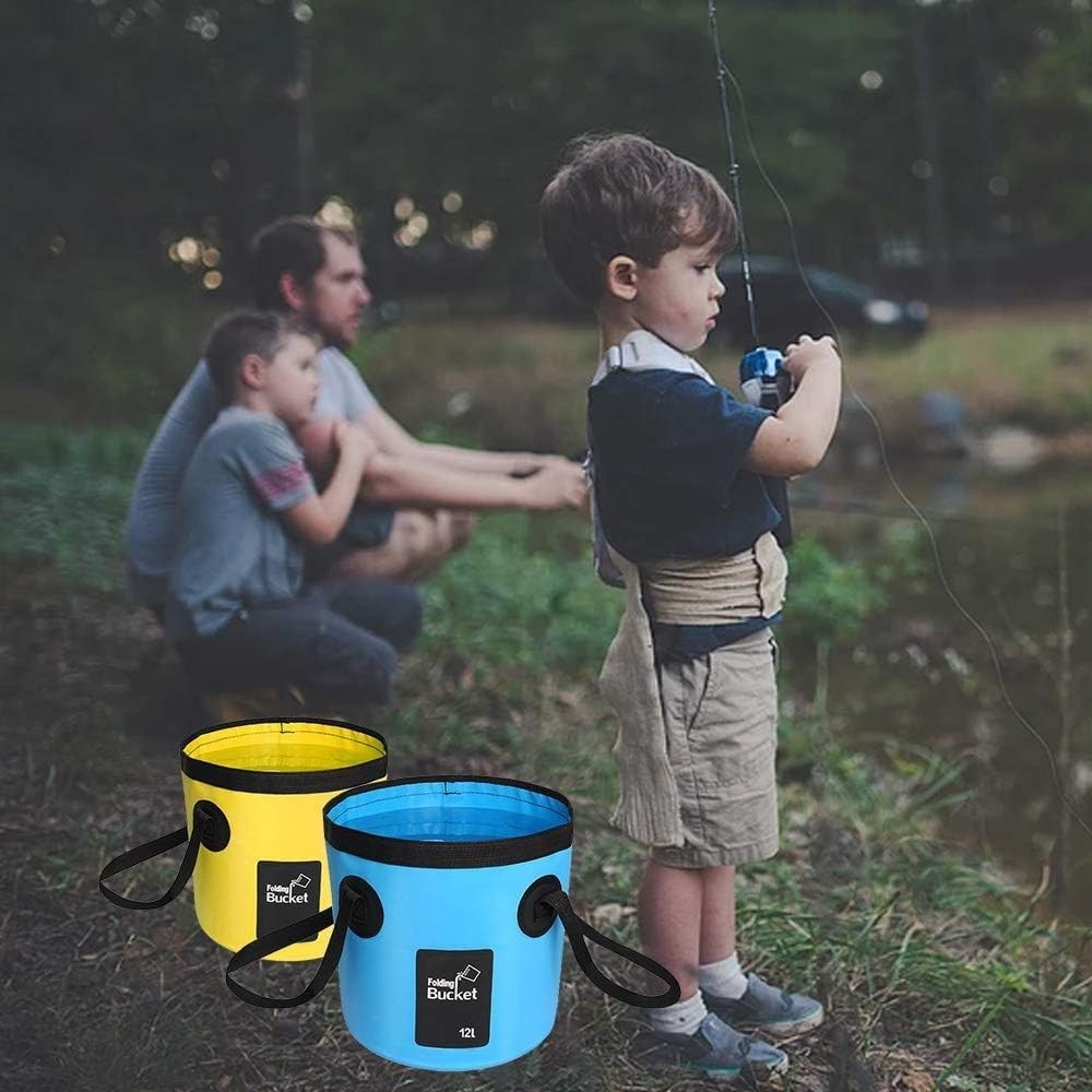 Collapsible Bucket With Handle Multifunctional Foldable Water Container Black