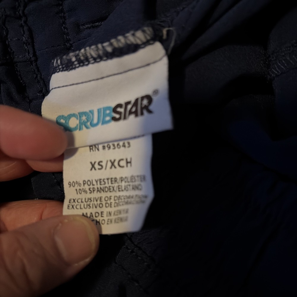Scrub Star X-small Pants Small Top Stretch Navy Blue Scrub Set Straight