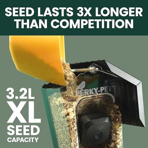Perky-Pet Solar Powered Smart Bird Feeder with Camera - Forest Green