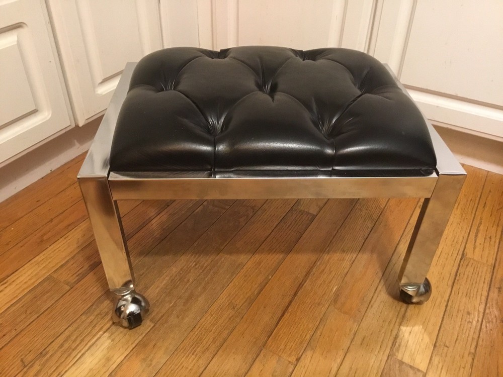 mid century rolling foot stool