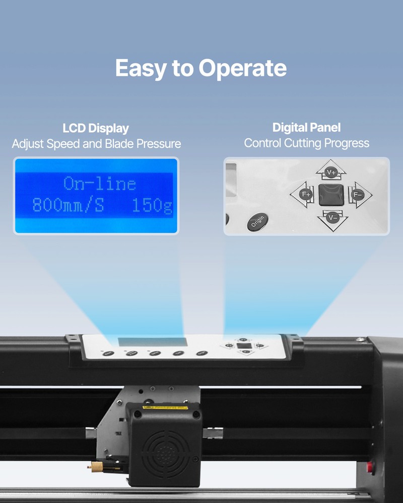 VEVOR 53" Vinyl Cutter/Plotter Sign Cutting Machine Software 3 Blades LCD Screen