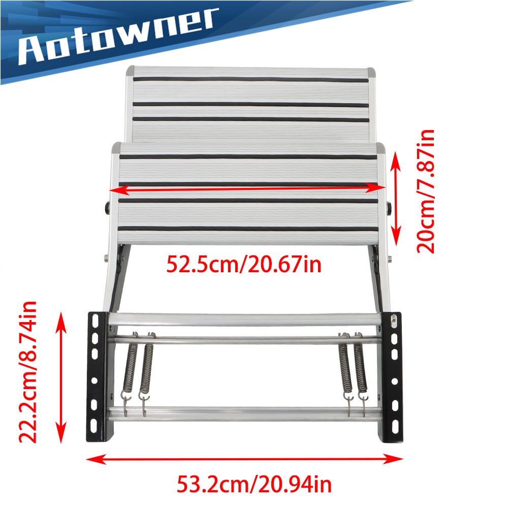 Aluminium Manual Pull Out Retractable Two Step RV Camper Platform Steps Stair