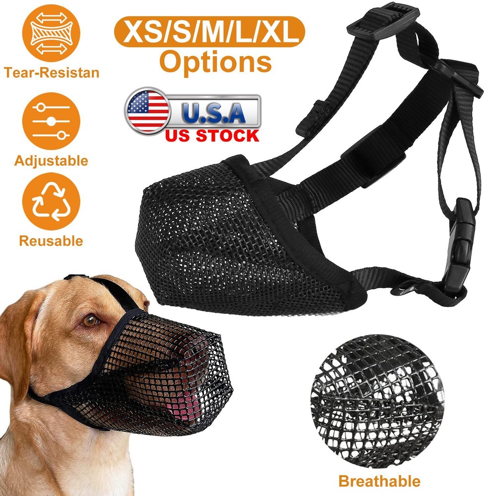 NEW Mask Soft Anti Bite Barking Chewing Mesh Mask Training Adjustable
