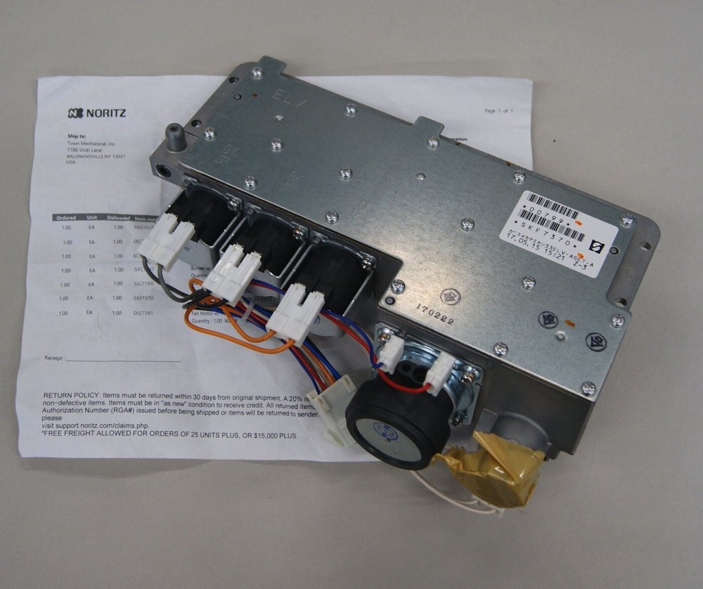 Noritz Tankless Water Heater SKF7370 Gas Valve w/Plate 33 (SET) NG Models SH5949