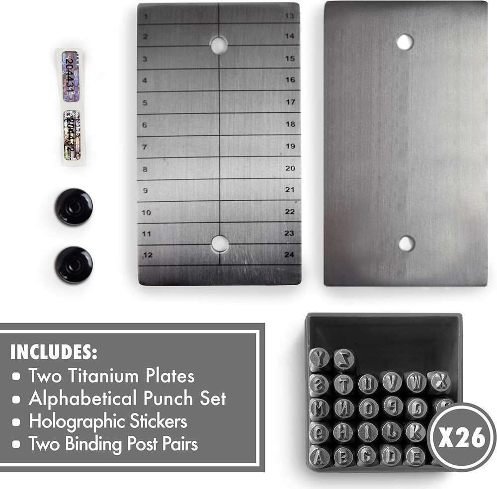 Comprehensive Seed Storage Solution: 2 Titanium Plates with Punch Set Included