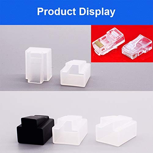 50 Pack RJ45 Connectors Dust Cover Protector Ethernet Cable Plug Protective...