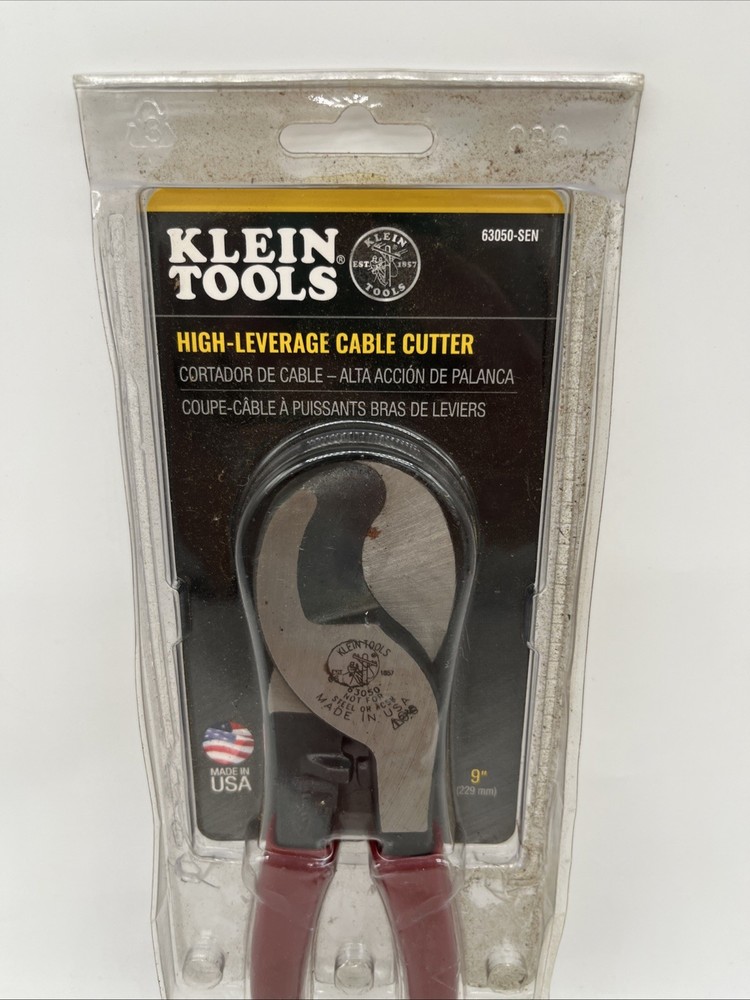 Klein Tools 9" High Leverage Cable Cutter 63050-SEN Heavy Duty USA Made