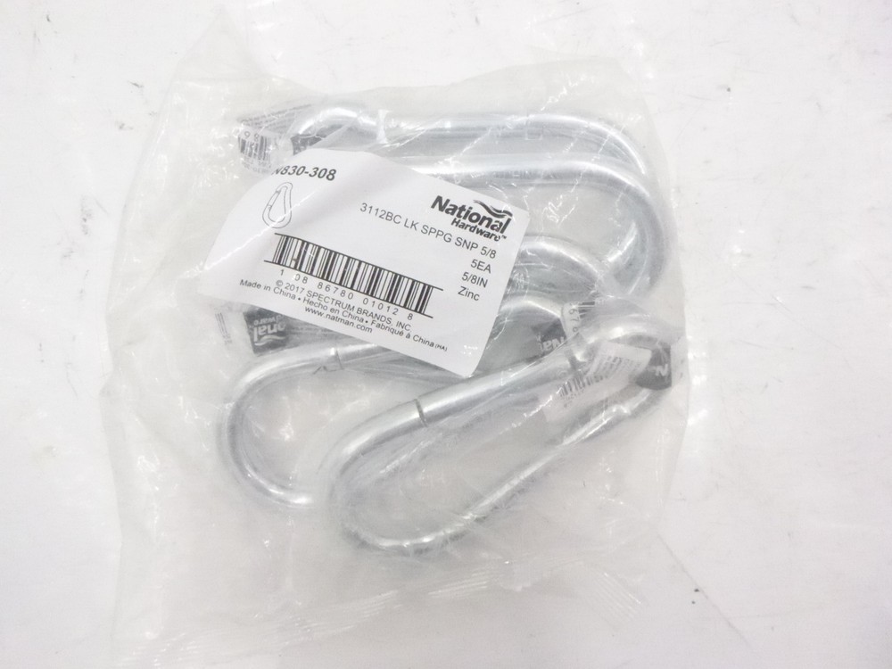 5 Pack National Hardware Interlocking Spring Snaps Zinc Plated N830-308